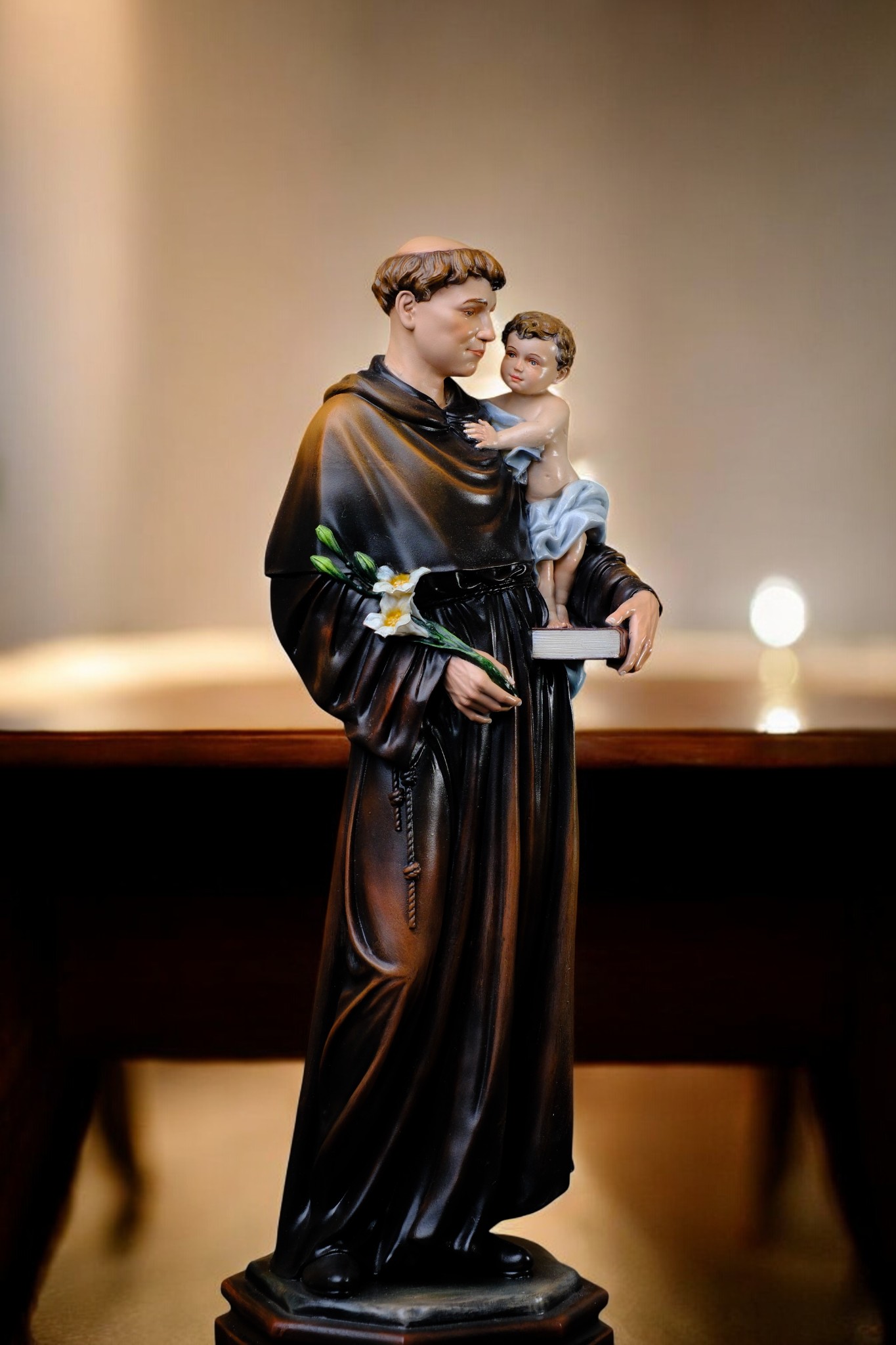 Alternative view of Tượng Thánh AnTo Cao 42cm – Tượng Công Giáo Vẽ Tay Thủ Công – Trang Trí Góc Cầu Nguyện, Quà Tặng Công Giáo