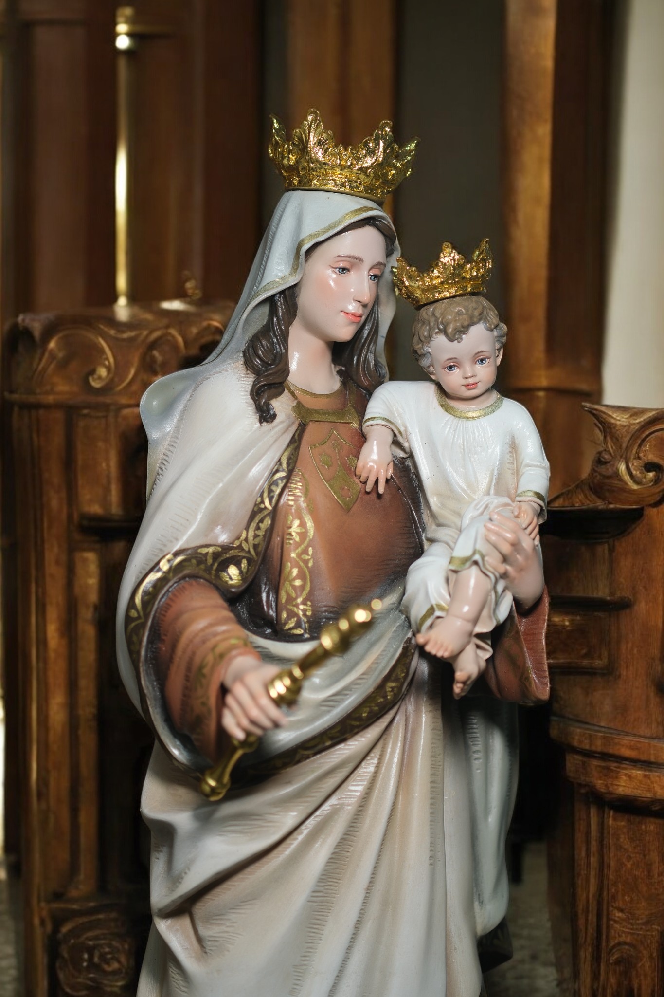 Tượng Đức Mẹ Núi Cát Minh – Tượng Công Giáo Thủ Công Cao 60cm Trang Trí Góc Cầu Nguyện